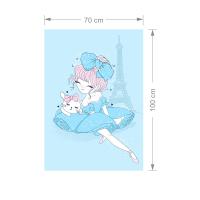Manyetix Kız Çocuk ve Sevimli Kedi Çocuk Odası Posteri