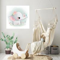 Manyetix Sevimli Fil Tasarımlı Çocuk Odası Posteri