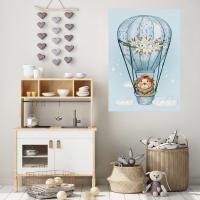 Manyetix Balon ve Aslan Tasarımlı Çocuk Odası Posteri