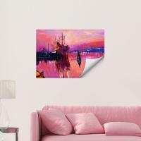 Manyetix Kırmızı Gökyüzü ve Deniz Temalı Gemi Posteri