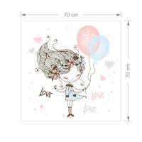 Manyetix Sevimli Kız ve Balonları Çocuk Odası Posteri