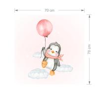 Manyetix Sevimli Penguen ve Balon Tasarımlı Çocuk Odası Posteri